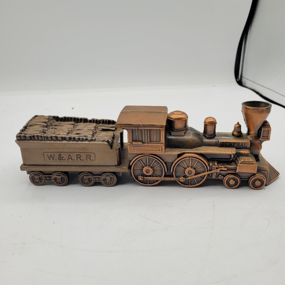 1974 VTG Banthrico W&ARR Train & Coal Car Diecast Metal Coin Piggy‎ Bank